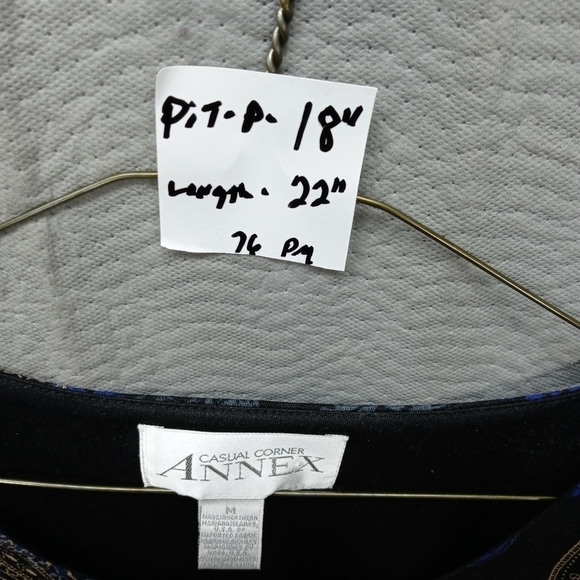 Casual Corner Annex women's top polyester blue flo - Picture 7 of 7